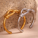 Load image into Gallery viewer, 18k Chunky Buckle Open Bangle Bracelet