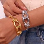 Load image into Gallery viewer, 18k Chunky Buckle Open Bangle Bracelet