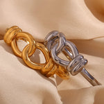 Load image into Gallery viewer, 18k Chunky Buckle Open Bangle Bracelet