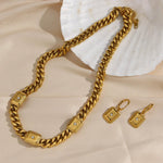 Load image into Gallery viewer, 18k Cuban North Star Tarot Necklace and Earring