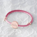 Load image into Gallery viewer, 18k Custom Suede Circle Name Bracelet