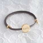 Load image into Gallery viewer, 18k Custom Suede Circle Name Bracelet