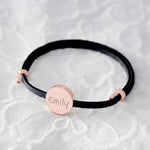 Load image into Gallery viewer, 18k Custom Suede Circle Name Bracelet