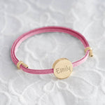 Load image into Gallery viewer, 18k Custom Suede Circle Name Bracelet