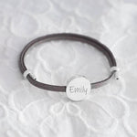 Load image into Gallery viewer, 18k Custom Suede Circle Name Bracelet