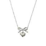 Load image into Gallery viewer, 18k Dainty Bow & Heart Necklace
