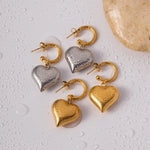 Load image into Gallery viewer, 18k Dainty Heart Hoops Earrings