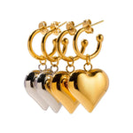 Load image into Gallery viewer, 18k Dainty Heart Hoops Earrings
