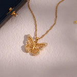 Load image into Gallery viewer, 18k Diamond Accented Butterfly Necklace