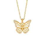 Load image into Gallery viewer, 18k Diamond Accented Butterfly Necklace