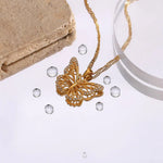 Load image into Gallery viewer, 18k Diamond Accented Butterfly Necklace