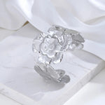 Load image into Gallery viewer, 18k Floral Cuff Bangle Bracelets