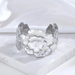 Load image into Gallery viewer, 18k Floral Cuff Bangle Bracelets