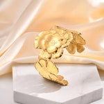 Load image into Gallery viewer, 18k Floral Cuff Bangle Bracelets