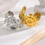 Load image into Gallery viewer, 18k Floral Cuff Bangle Bracelets