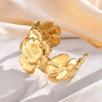 Load image into Gallery viewer, 18k Floral Cuff Bangle Bracelets