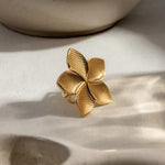 Load image into Gallery viewer, 18k Glamorous Gold Floral Stud Earrings & Ring