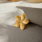 Load image into Gallery viewer, 18k Glamorous Gold Floral Stud Earrings & Ring