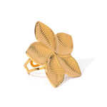 Load image into Gallery viewer, 18k Glamorous Gold Floral Stud Earrings & Ring