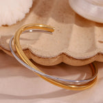 Load image into Gallery viewer, 18k Intersect Cross Cuff Bracelet