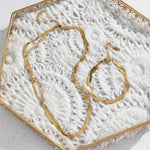 Load image into Gallery viewer, 18k Interwoven Herringbone Chain Necklace and Bracelet Set