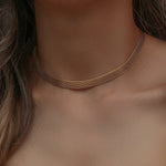 Load image into Gallery viewer, 18k Layered Gold Mesh Choker Necklace and Bracelet