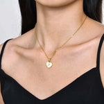 Load image into Gallery viewer, 18k Pearl Heart Initial Letter Necklace