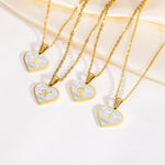 Load image into Gallery viewer, 18k Pearl Heart Initial Letter Necklace