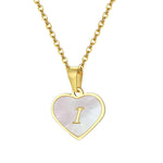 Load image into Gallery viewer, 18k Pearl Heart Initial Letter Necklace