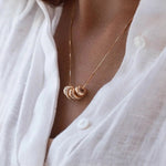 Load image into Gallery viewer, 18k Personalized Name Dainty Diamond Disc Necklace