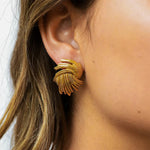 Load image into Gallery viewer, 18k Spiraling Braided Dainty Earrings