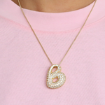 Load image into Gallery viewer, Chunky Bubble Diamond Dazzle Initial Necklaces