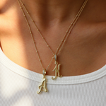 Load image into Gallery viewer, Elegant Cursive Font Satellite Chain Initial Necklace