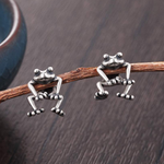 Load image into Gallery viewer, Cute Swimming Frog Mini Frog Earrings