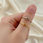 Load image into Gallery viewer, Dainty Heart Knot Bond Ring