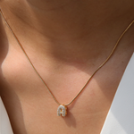 Load image into Gallery viewer, Diamond Bubble Letter Initial Necklace