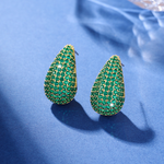 Load image into Gallery viewer, Drop Diamond Stud Earrings Inlay Diamond Earring