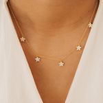Load image into Gallery viewer, Dainty Diamond Flower Necklace