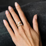Load image into Gallery viewer, 14k Diamond Accented Interlocking Two Tone Ring
