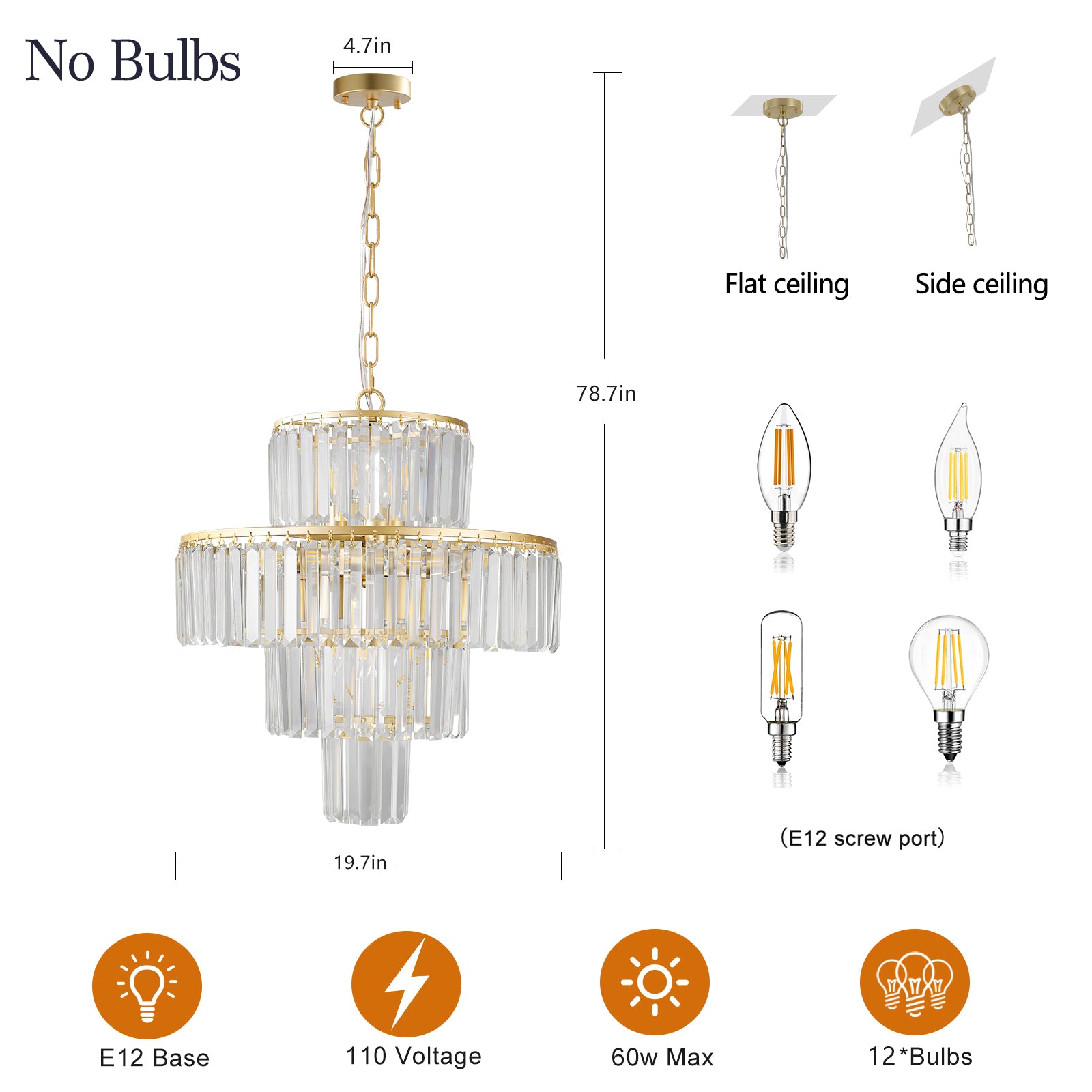 Luxury Crystal Chandelier Modern Pendant Light Fixture