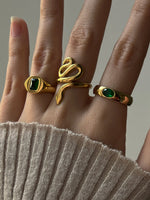 Load image into Gallery viewer, Gold Ring with Emerald Gemstone