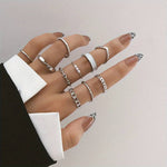 Load image into Gallery viewer, 10 Piece Fashion Rings Trendy Mix & Match Ring Set
