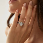 Load image into Gallery viewer, 2pc S925 Pear Cut Ring Set