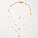 Load image into Gallery viewer, Multi Layer Moon Boho Necklace