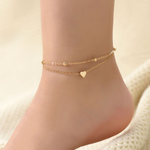 Load image into Gallery viewer, Mini Heart Anklet Double Layer Love Anklet