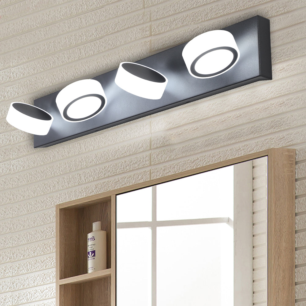 LED Modern Black 4-Light Vanity Light Fixture