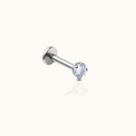 Load image into Gallery viewer, 2mm CZ Threadless Flat Back Earrings