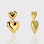 Load image into Gallery viewer, Double Heart Statement Earrings