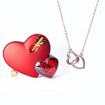 Load image into Gallery viewer, Eternal Love Box Dual Hearts Engraved Necklace