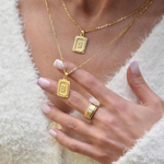 Load image into Gallery viewer, Vintage Initial Card Necklace Personalised Letter Card Necklace